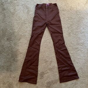 Edikted women’s pleather bell bottom pants
